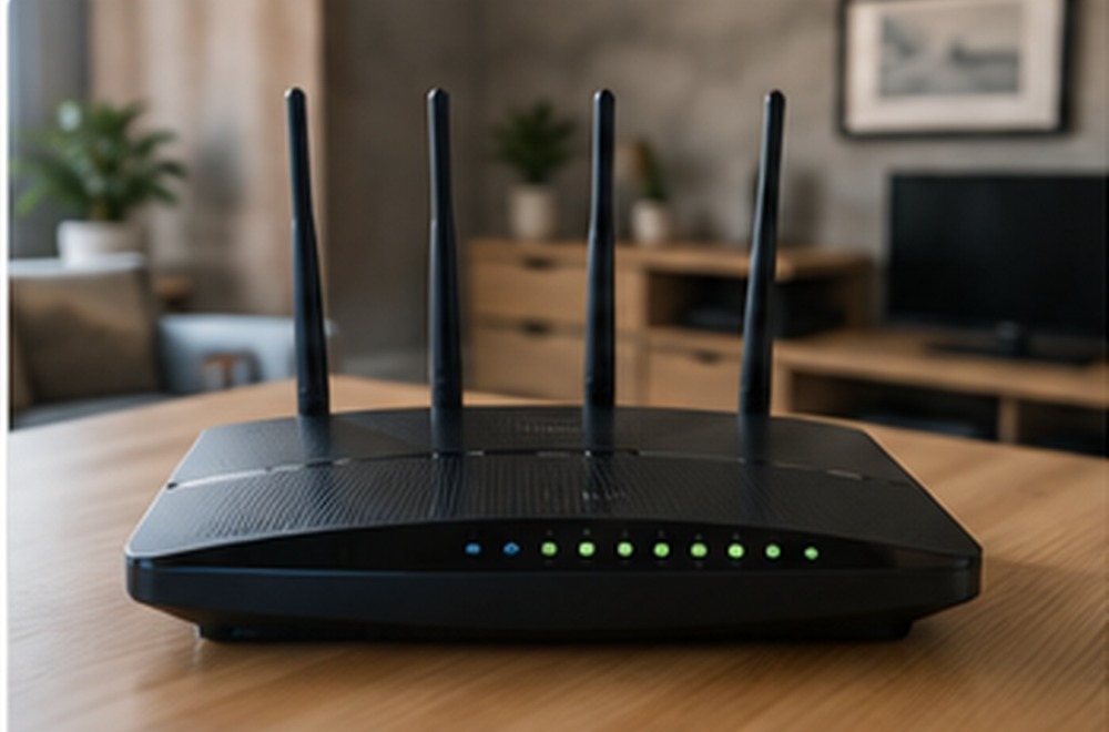 Moderner Router in einer Wohnung